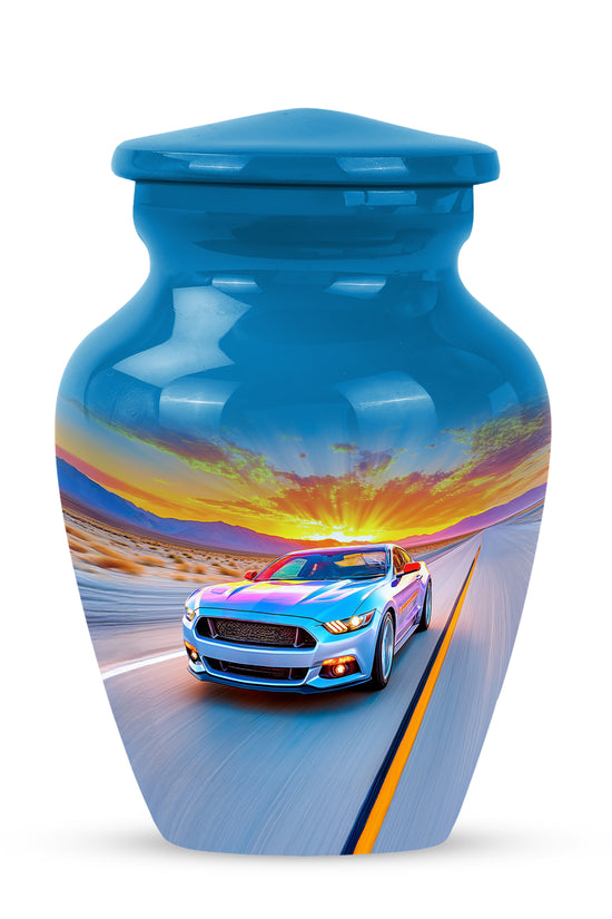 Personalized Seraphic Car Cremation Urns - Blue 10-inch, 200 cu in - Karyliz