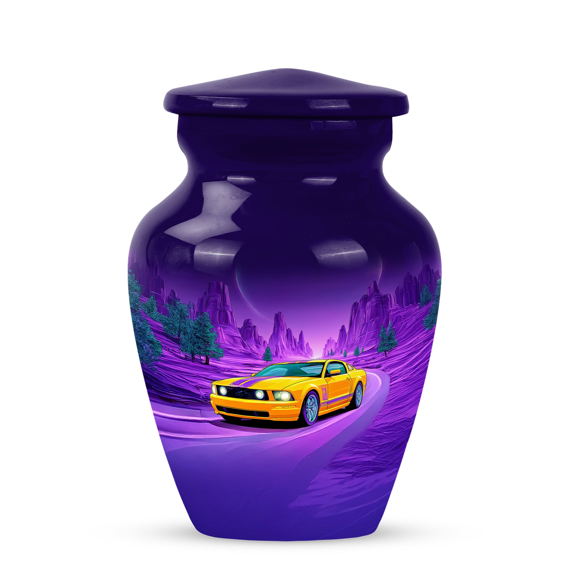 Timeless Blue Car Cremation Urn for Ashes - 10-inch, 200 cu in - Karyliz