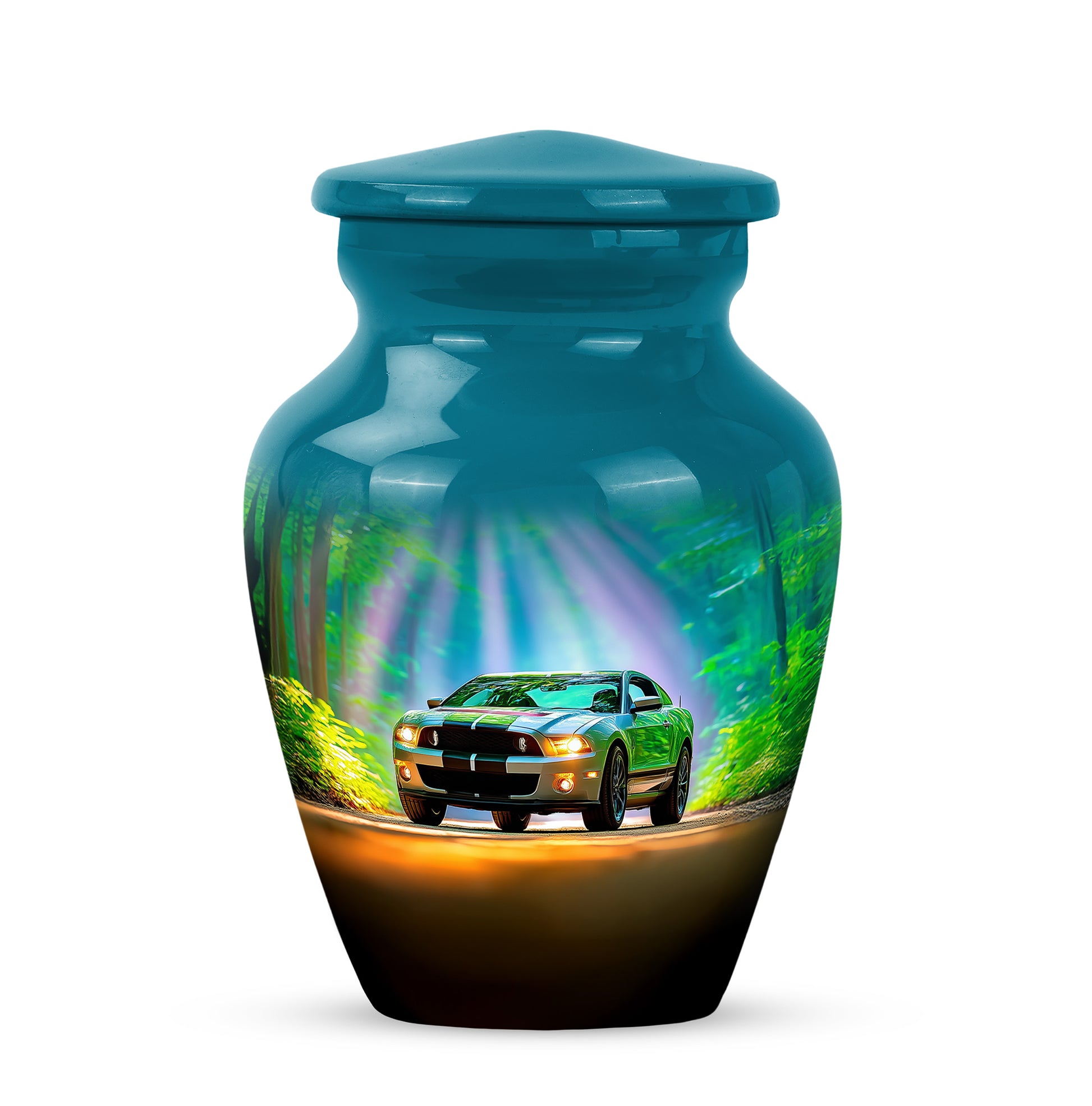 Teal Car Cremation Urns - Opulent Haven 10-inch, 200 cu in - Karyliz