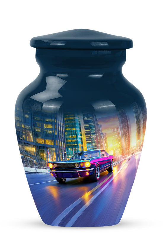 Blue Car Celebration Cremation Urns for Human Ashes - 10-inch, 200 cu in - Karyliz