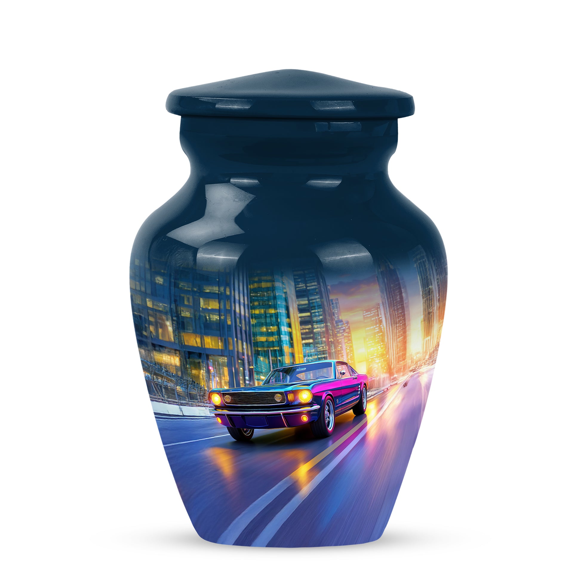 Blue Car Celebration Cremation Urns for Human Ashes - 10-inch, 200 cu in - Karyliz