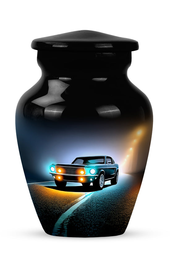 Personalized Black Steadfast Car Cremation Urns for Human Ashes - 10-inch, 200 cu in - Karyliz