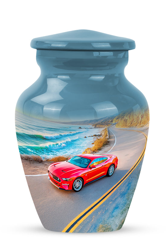 Personalized Car Cremation Urns - Pristine Blue 10-inch, 200 cu in - Karyliz