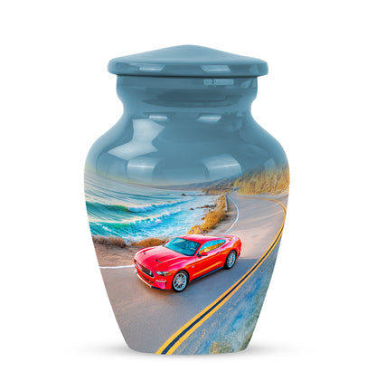 Personalized Car Cremation Urns - Pristine Blue 10-inch, 200 cu in - Karyliz