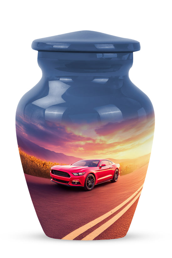 Divine Blue Car Cremation Urn for Ashes - 10-inch, 200 cu in - Karyliz