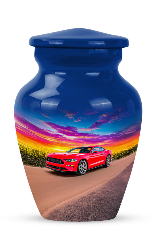 Personalized Elegant Car Cremation Urns - Blue 10-inch, 200 cu in - Karyliz