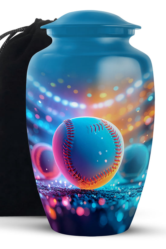 Glowing Baseball Memorial Urn - Decorative Urn For Male
