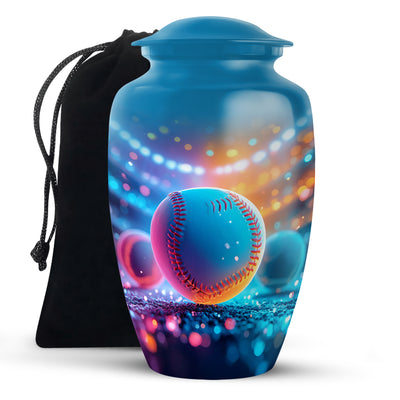 Glowing Baseball Memorial Urn - Decorative Urn For Male