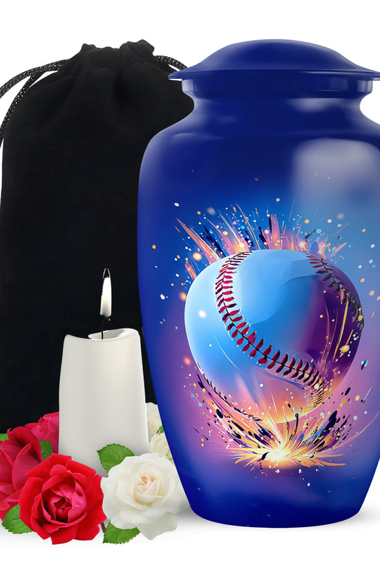 Baseball Energy Tribute Urn - Cremation Urn For Human Ashes Adult