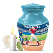 Illustrious Baseball Memorial Cremation Urns - Teal 10-inch, 200 cu in - Yatskia