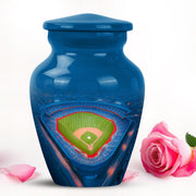 Blue Breathtaking Baseball Memorial Urn for Ashes - 10-inch, 200 cu in - Yatskia