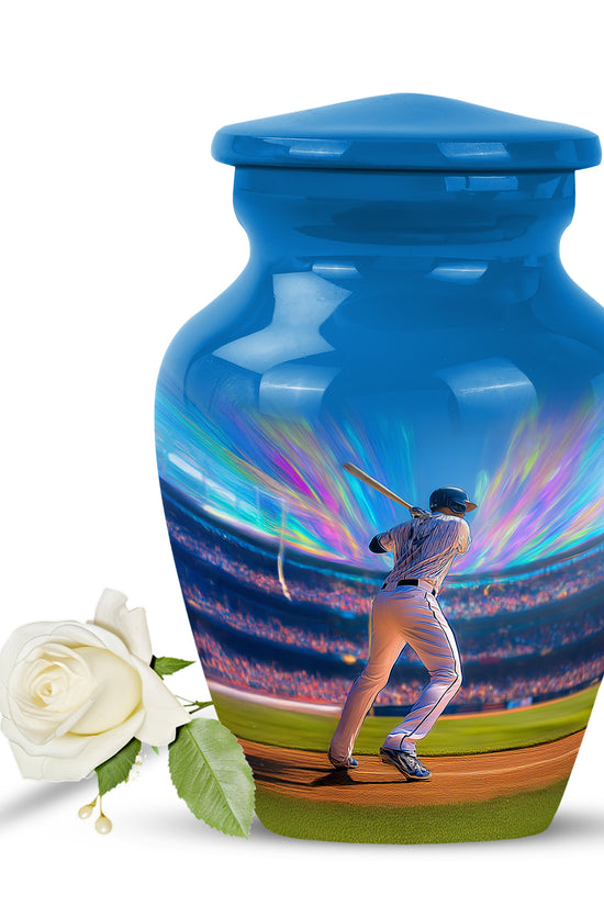 Personalized Baseball Cremation Urns - Eminent Blue 10-inch, 200 cu in - Yatskia