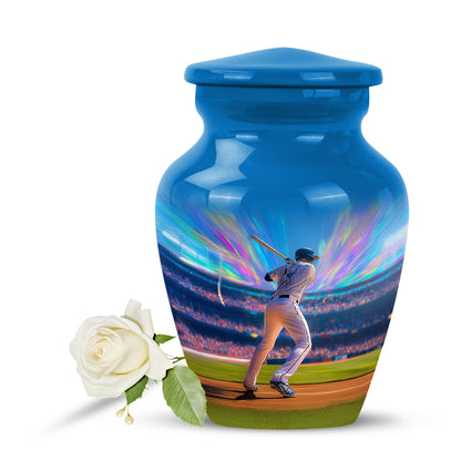 Personalized Baseball Cremation Urns - Eminent Blue 10-inch, 200 cu in - Yatskia