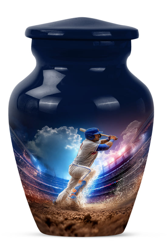 Personalized Baseball Cremation Urns - Wondrous Blue 10-inch, 200 cu in - Yatskia