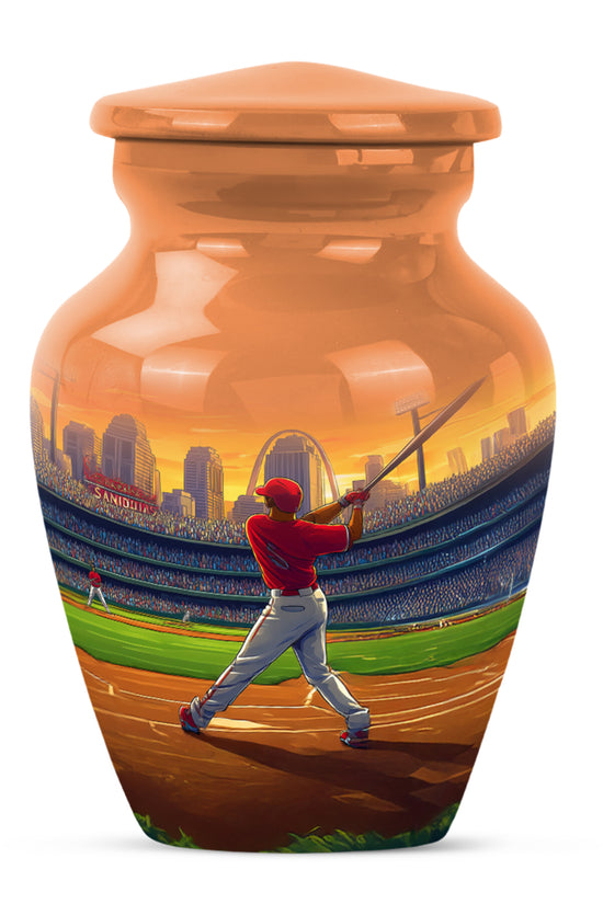 Gold Baseball Reflection Cremation Urns for Human Ashes - 10-inch, 200 cu in - Yatskia