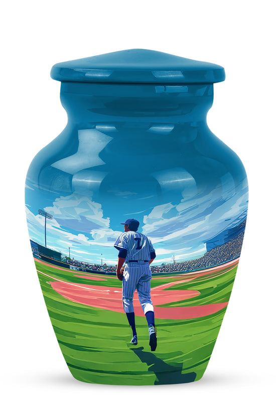 Sublime Baseball Cremation Urns for Human Ashes - Blue 10-inch - Yatskia