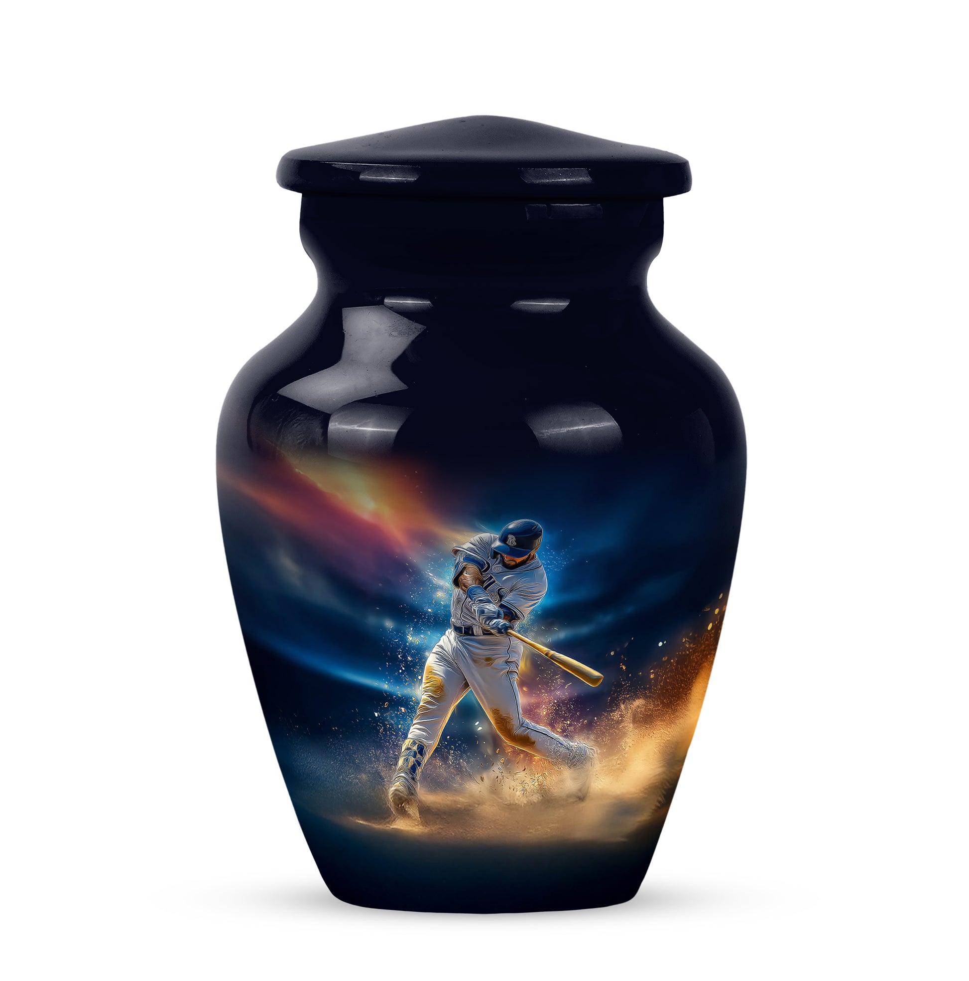 Personalized Blue Heavenly Baseball Cremation Urns for Human Ashes - 10-inch, 200 cu in - Yatskia