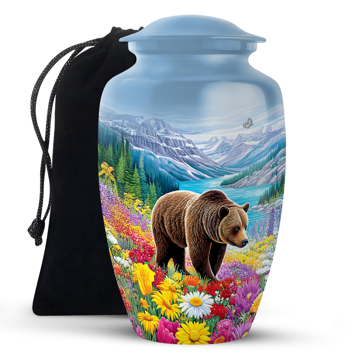 Mountain Bear Memorial Urn - Nature Cremation Urn For Adult