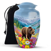 Mountain Bear Memorial Urn - Nature Cremation Urn For Adult