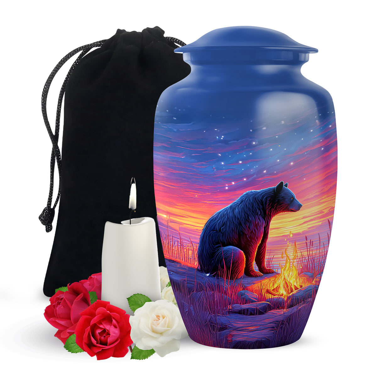 Brown Bear Memorial Urn - Mountain Cremation Urn For Male & Female