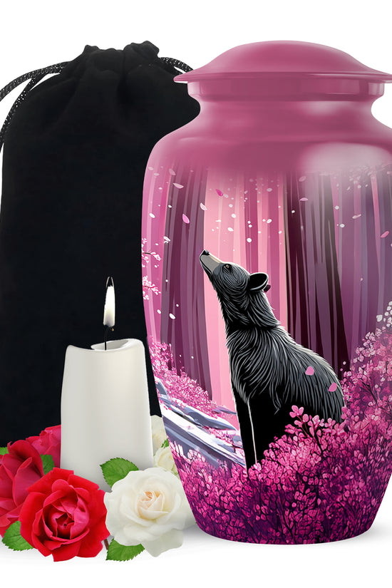 Cherry Blossom Memorial Urn - Bear Funeral Urn For Adults Ashes