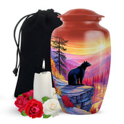 Black Bear Funeral Urn - Mountain Sunset Urn For Human Ashes