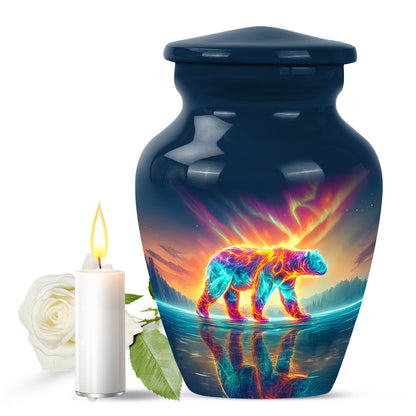 Personalized Magnificent Bear Cremation Urns - Blue 10-inch, 200 cu in - Yatskia