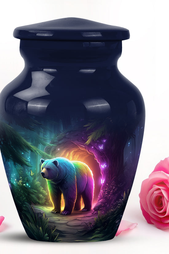 Hallowed Bear Cremation Urns for Human Ashes - Blue 10-inch - Yatskia