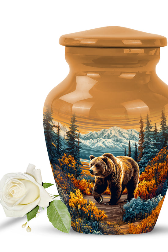 Personalized Gold Bear Cremation Urns for Ashes - Captivating 10-inch - Yatskia