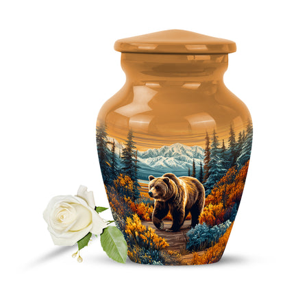 Personalized Gold Bear Cremation Urns for Ashes - Captivating 10-inch - Yatskia
