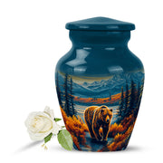Blue Beloved Bear Cremation Urns for Human Ashes - 10-inch, 200 cu in - Yatskia