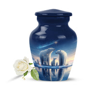 Illustrious Bear Memorial Cremation Urns - Blue 10-inch, 200 cu in - Yatskia