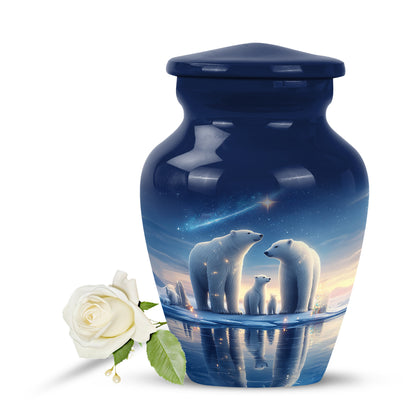 Illustrious Bear Memorial Cremation Urns - Blue 10-inch, 200 cu in - Yatskia