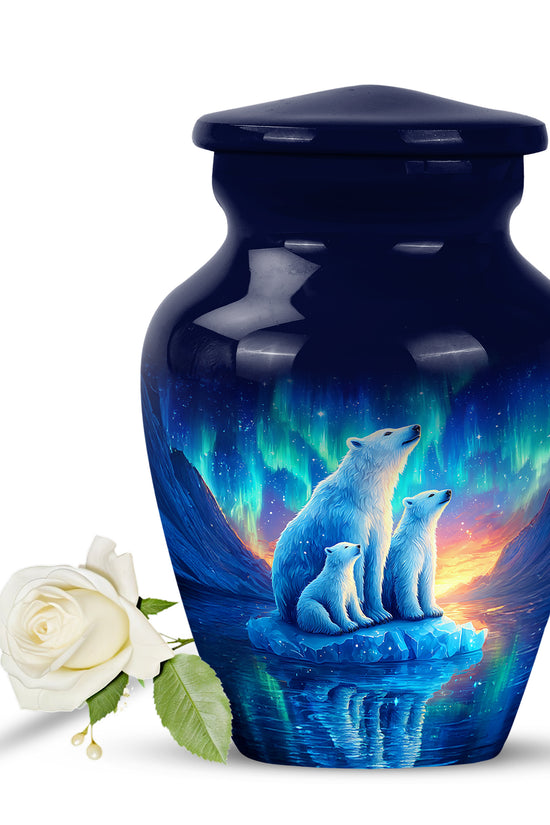 Personalized Blue Bear Cremation Urns for Ashes - Majestic 10-inch - Yatskia