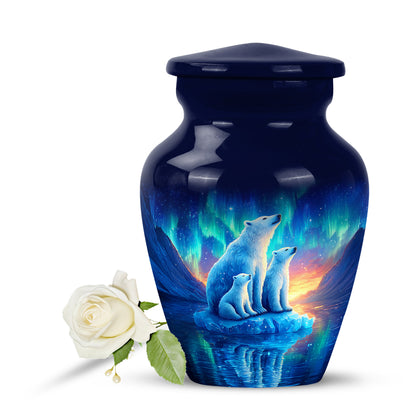 Personalized Blue Bear Cremation Urns for Ashes - Majestic 10-inch - Yatskia