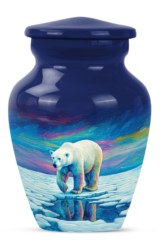 Blue Stately Bear Cremation Urns for Human Ashes - 10-inch, 200 cu in - Yatskia