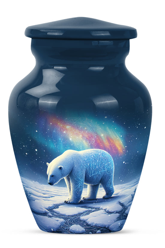Personalized Blue Revered Bear Cremation Urns for Human Ashes - 10-inch, 200 cu in - Yatskia