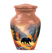 Personalized Gold Steadfast Bear Cremation Urns for Human Ashes - 10-inch, 200 cu in - Yatskia