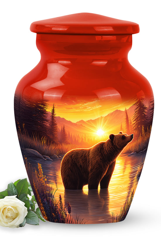 Personalized Red Bear Cremation Urns for Ashes - Captivating 10-inch - Yatskia
