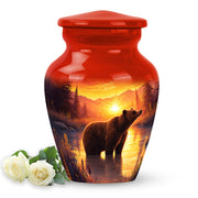 Personalized Red Bear Cremation Urns for Ashes - Captivating 10-inch - Yatskia