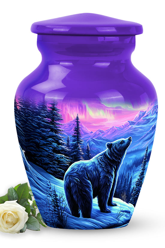 Personalized Bear Cremation Urns - Eminent Purple 10-inch, 200 cu in - Yatskia