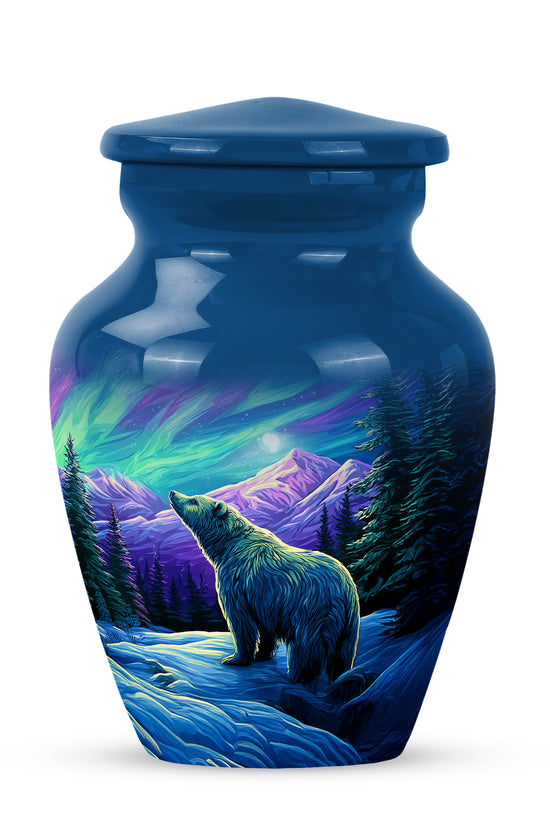 Remarkable Bear Memorial Cremation Urns - Blue 10-inch, 200 cu in - Yatskia