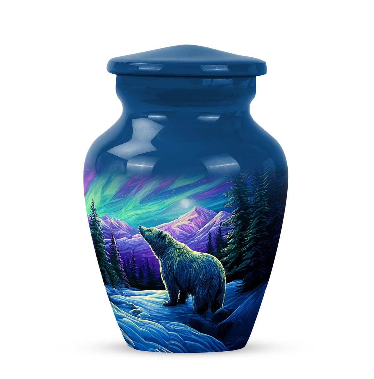 Remarkable Bear Memorial Cremation Urns - Blue 10-inch, 200 cu in - Yatskia