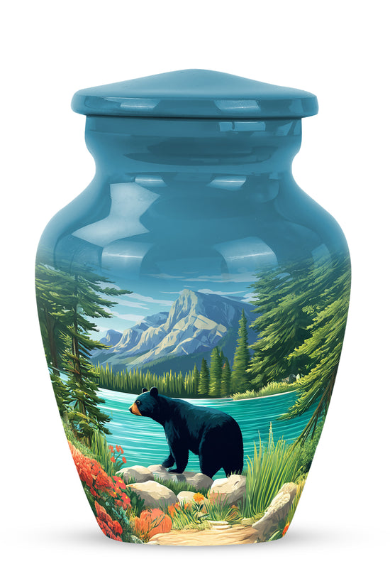 Resplendent Blue Bear Cremation Urn for Ashes - 10-inch, 200 cu in - Yatskia