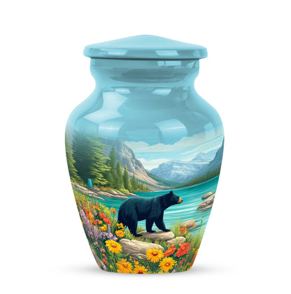 Distinguished Teal Bear Cremation Urn for Ashes - 10-inch, 200 cu in - Yatskia