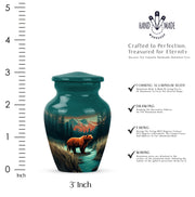 Soft Teal Bear Cremation Urn close-up of engraving and surface detail - timeless bear motif etched into premium metal - mini keepsake memorial for portion of cremation ashes