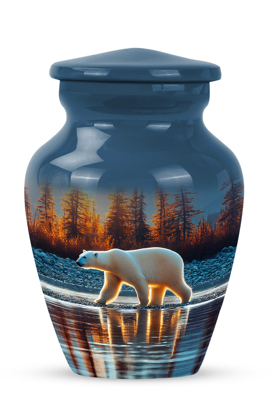 Divine Blue Bear Cremation Urn for Ashes - 10-inch, 200 cu in - Yatskia