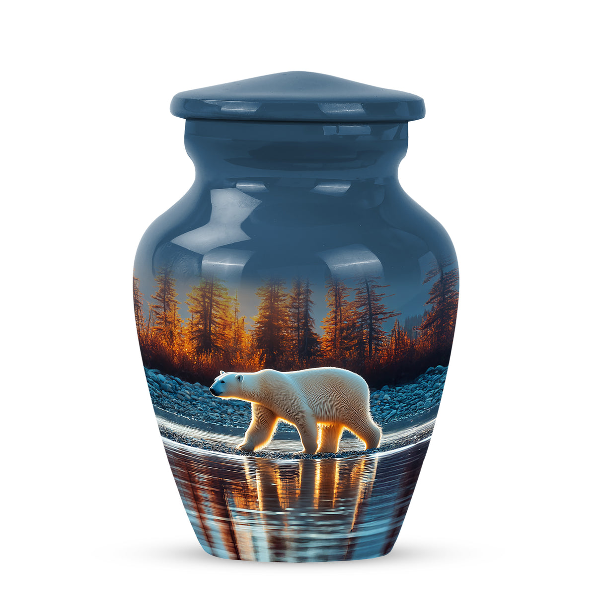 Divine Blue Bear Cremation Urn for Ashes - 10-inch, 200 cu in - Yatskia