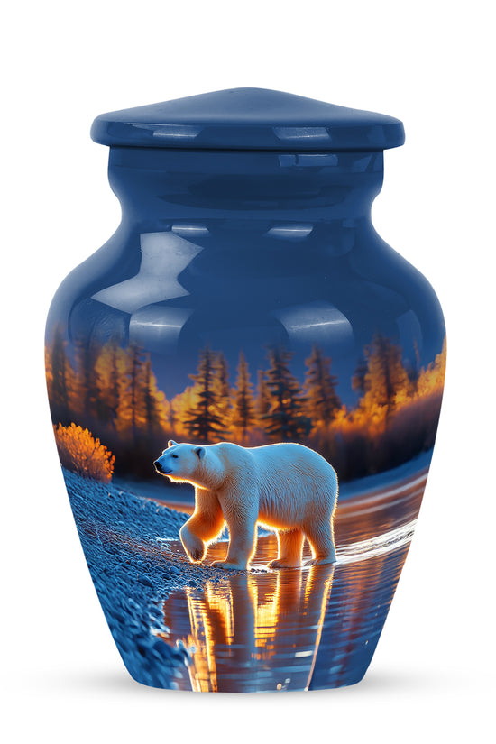 Blessed Bear Cremation Urns for Human Ashes - Blue 10-inch - Yatskia