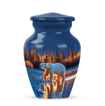 Blessed Bear Cremation Urns for Human Ashes - Blue 10-inch - Yatskia